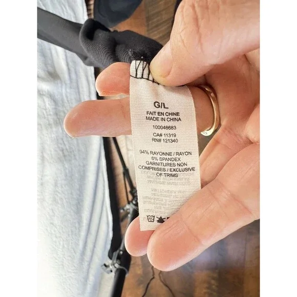 Garage Womens,black ruched front tie cropped long sleeve top Size L - Picture 7 of 8